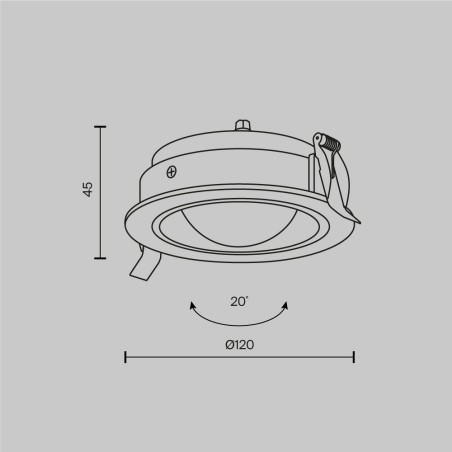 Empotrable de techo para baños LED Lens (12W)