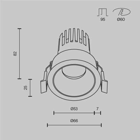 Empotrable de techo LED Dip