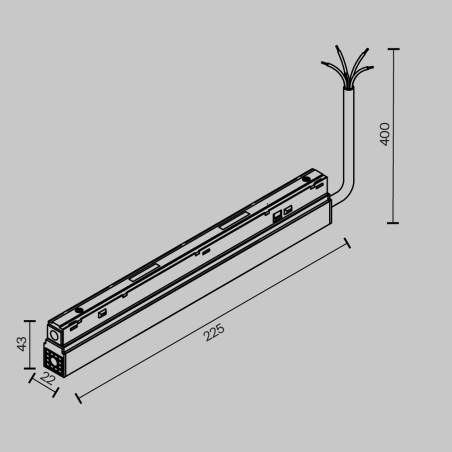 Alimentador para carril magnético empotrable Exility