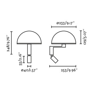 Aplique de pared con lector LED Dome