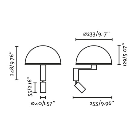 Aplique de pared con lector LED Dome