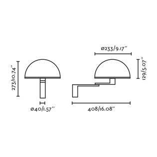 Aplique de pared orientable Dome