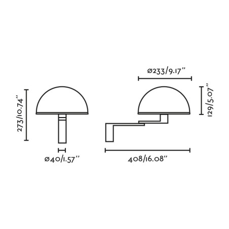 Aplique de pared orientable Dome