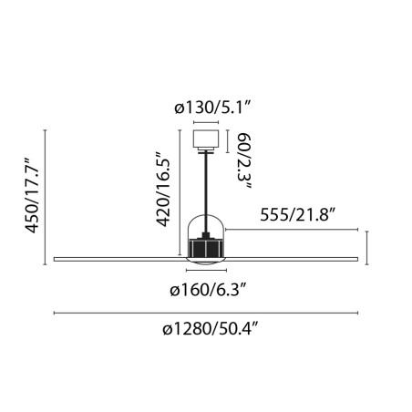 Ventilador de techo LED Deco Fan M 3000K (16W)