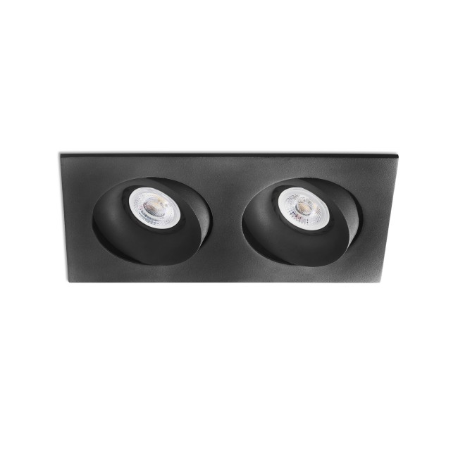 Empotrable rectangular Argón Negro (2 luces)