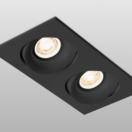 Empotrable rectangular Argón Negro (2 luces)