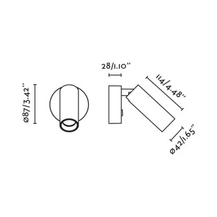Aplique de pared con interruptor Stan Slim