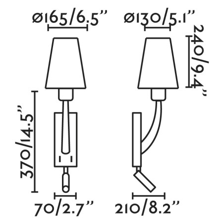 Aplique de pared con lector LED Rem (4W)
