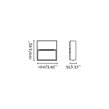 Aplique de pared de exterior LED Dune SQ 4CCT (3W)
