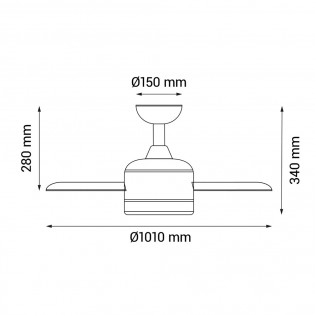 Ventilador de techo LED Rainbow M Blanco CCT Dim (18W)