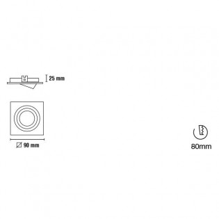  	Foco empotrable Kardan Helium cuadrado cobre