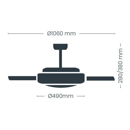 Ventilador LED aspas plegables Surpino Negro CCT Dim (45W)