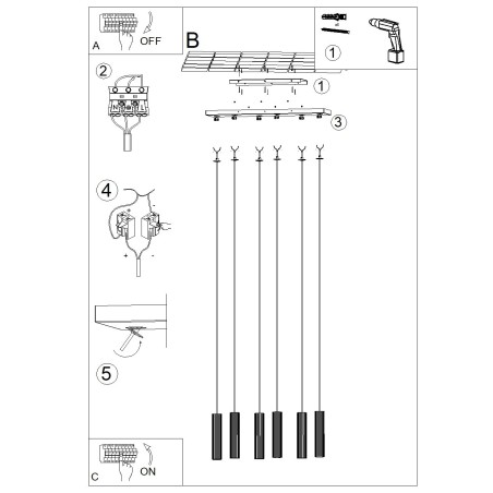 Lámpara de techo LED Ivar (6x8W)