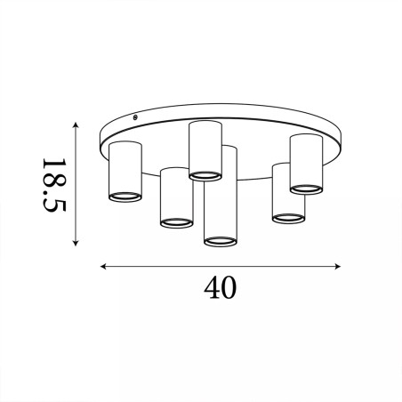 Plafón de techo Tubes (6 luces)