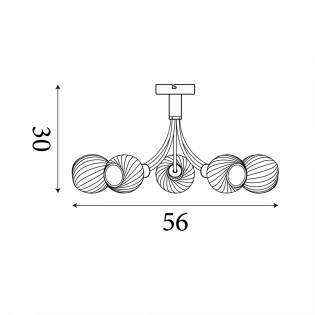 Plafón de techo Nova (5 luces)