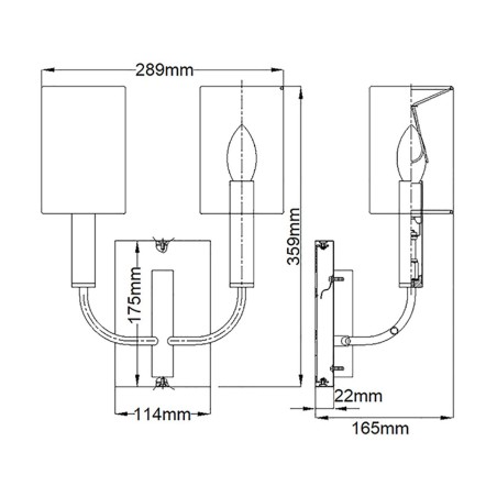 Aplique de pared Brianna (2 Luces)