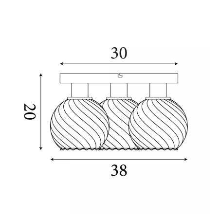 Plafón de techo Radiance (3 luces)