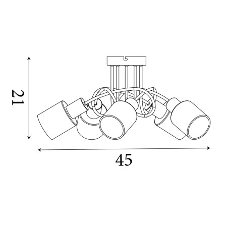 Plafón de techo Knot (5 luces)