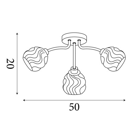 Plafón de techo Astral (3 luces)