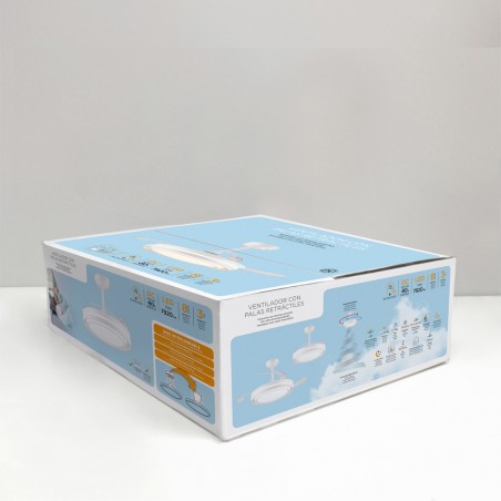 Ventilador LED con aspas retráctiles Dover CCT Dim (72W)