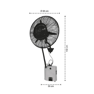 Ventilador de pared industrial con nebulizador Urales (200W)