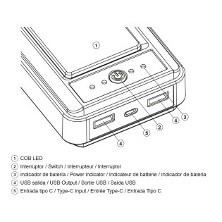 Linterna Recargable Powerbank Giver Rojo (5W)