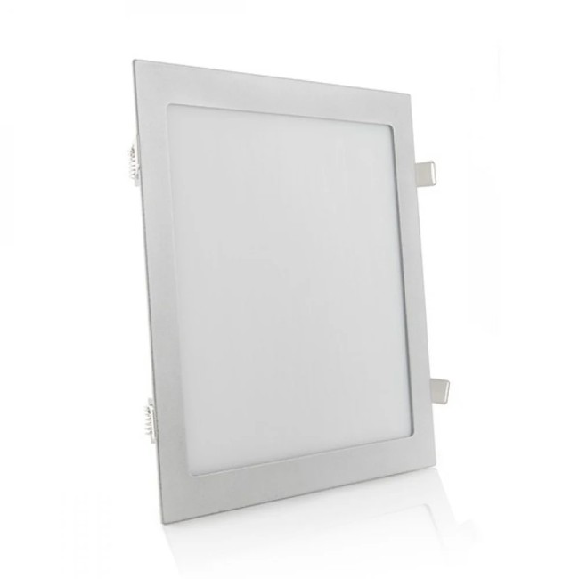Placa LED 25W 2.180Lm 6000ºK Cuadrada Plata 40.000H