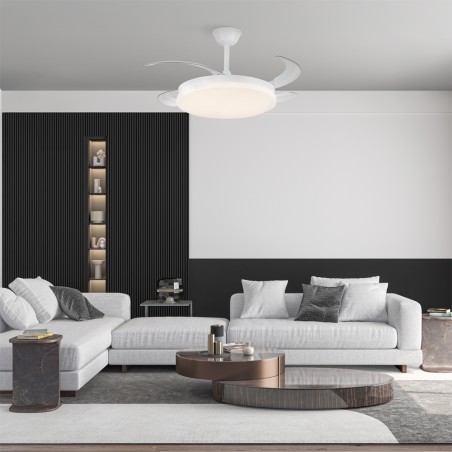 Ventilador LED aspas retráctiles Milky L Evo CCT Dim Smart (60W)