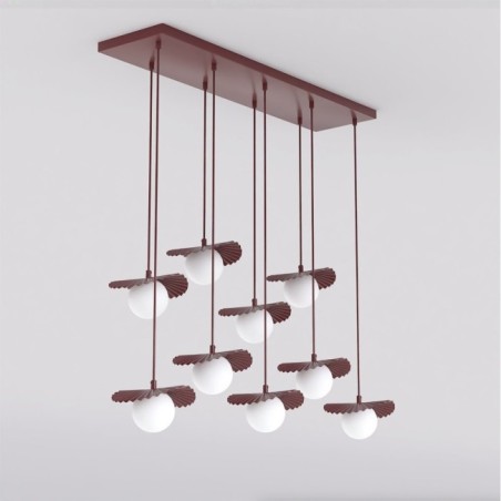 Lámpara de techo Valbona Granate (9 luces)