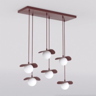 Lámpara de techo Valbona Granate (6 luces)
