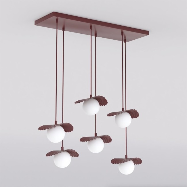 Lámpara de techo Valbona Granate (6 luces)