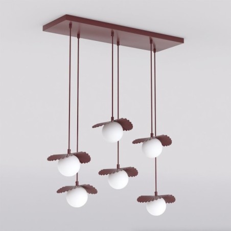 Lámpara de techo Valbona Granate (6 luces)