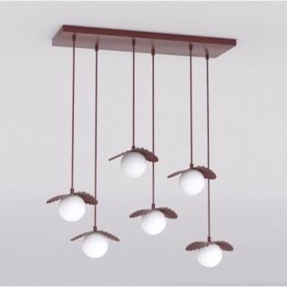 Lámpara de techo Valbona Granate (6 luces)