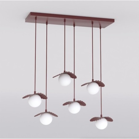 Lámpara de techo Valbona Granate (6 luces)