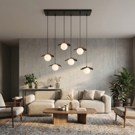 Lámpara de techo Valbona Negro (6 luces)