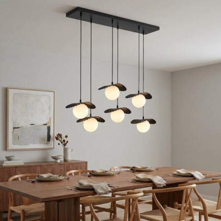 Lámpara de techo Valbona Negro (6 luces)