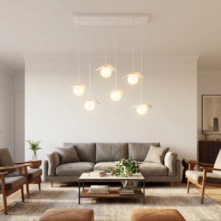 Lámpara de techo Valbona Blanco (6 luces)