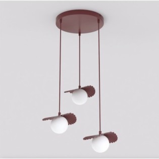 Lámpara de techo Valbona Granate (3 luces)