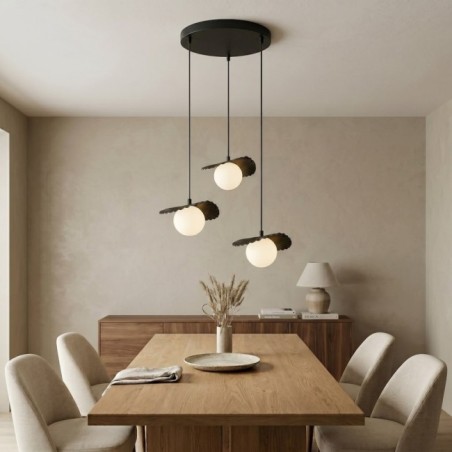 Lámpara de techo Valbona Negro (3 luces)