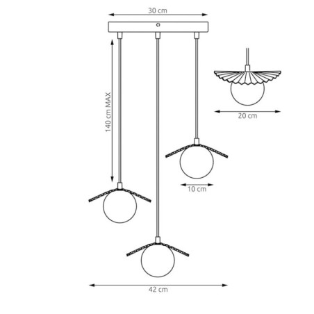 Lámpara de techo Valbona Blanco (3 luces)