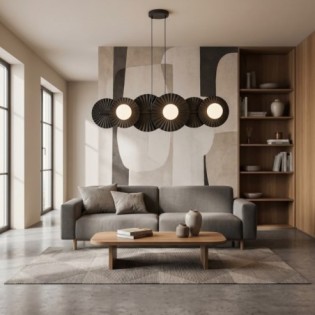 Lámpara de techo Drino Negro (6 luces)