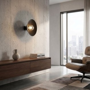 Aplique de pared Osum M Negro Grafito