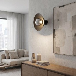 Aplique de pared Osum S Negro Grafito