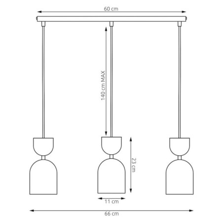 Lámpara de techo Zeta Naranja (3 luces)