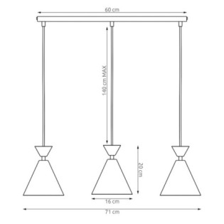 Lámpara de techo Verusa Granate (3 luces)