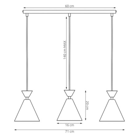 Lámpara de techo Verusa Granate (3 luces)