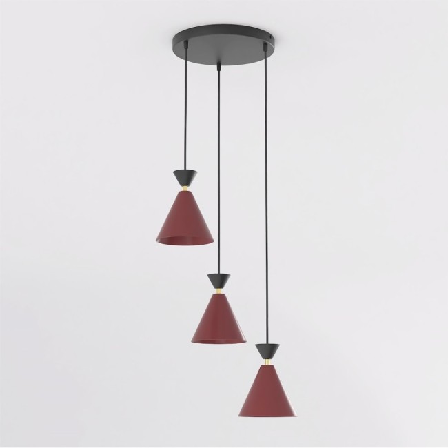 Lámpara de techo Verusa II Granate (3 luces)