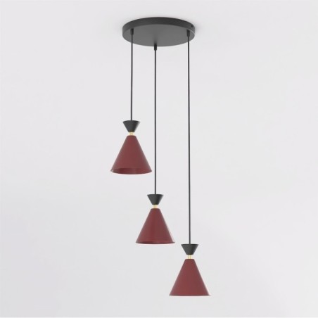 Lámpara de techo Verusa II Granate (3 luces)