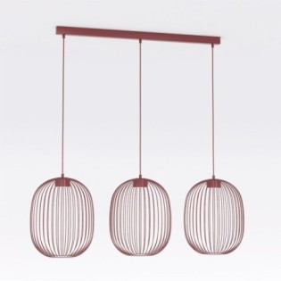 Lámpara de techo Praca Granate (3 luces)