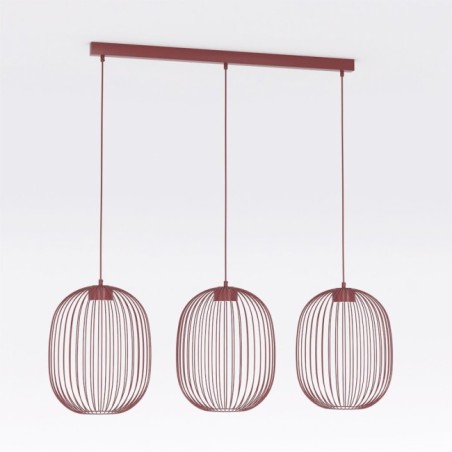 Lámpara de techo Praca Granate (3 luces)